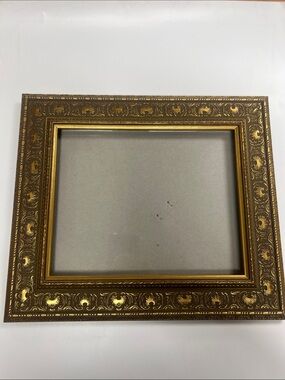 Green Tree Gallery Antique-Style Gold Beveled Picture Frame 12x14-8x10 Picture